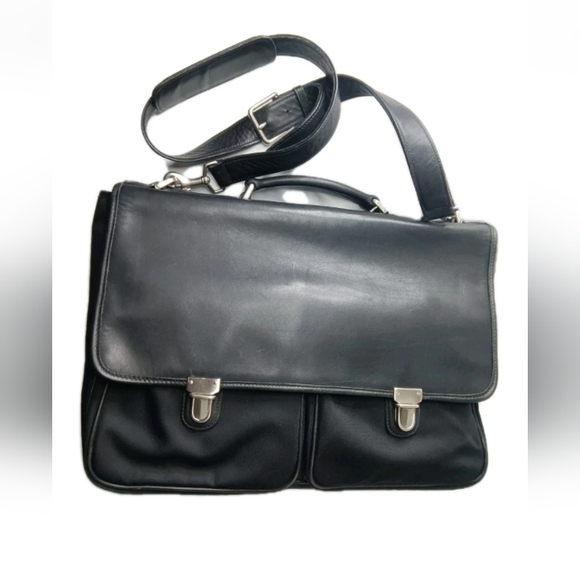 Vintage Coach 5101 Black Canvas & Leather Briefcase Messenger Bag - Picture 3 of 11